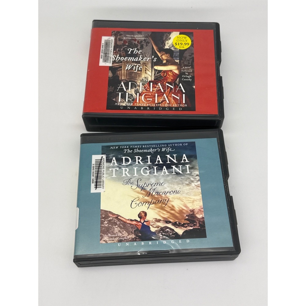 Adriana Trigiani Audiobook CD Lot The Shoemakers Wife Supreme Macaroni Company